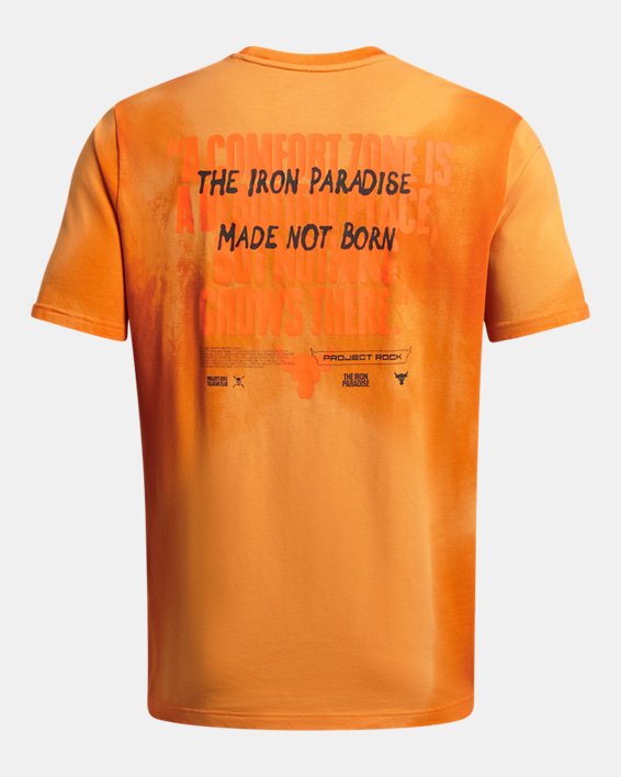 Camiseta de manga corta con estampado Project Rock Sun Wash para hombre, Orange, pdpMainDesktop image number 4